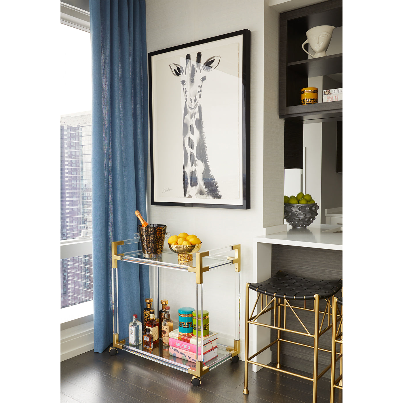 jacques bar cart apartment - styled view