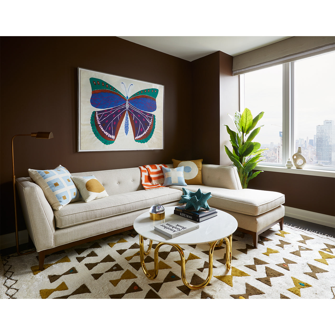 scalinatella cocktail table danner sectional living room - styled view