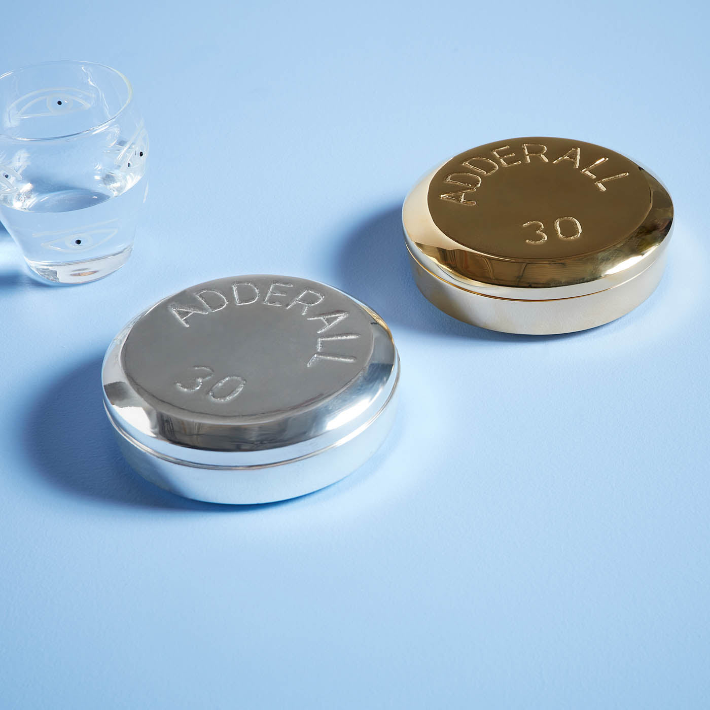 Adderall Brass Pill Box - opened view