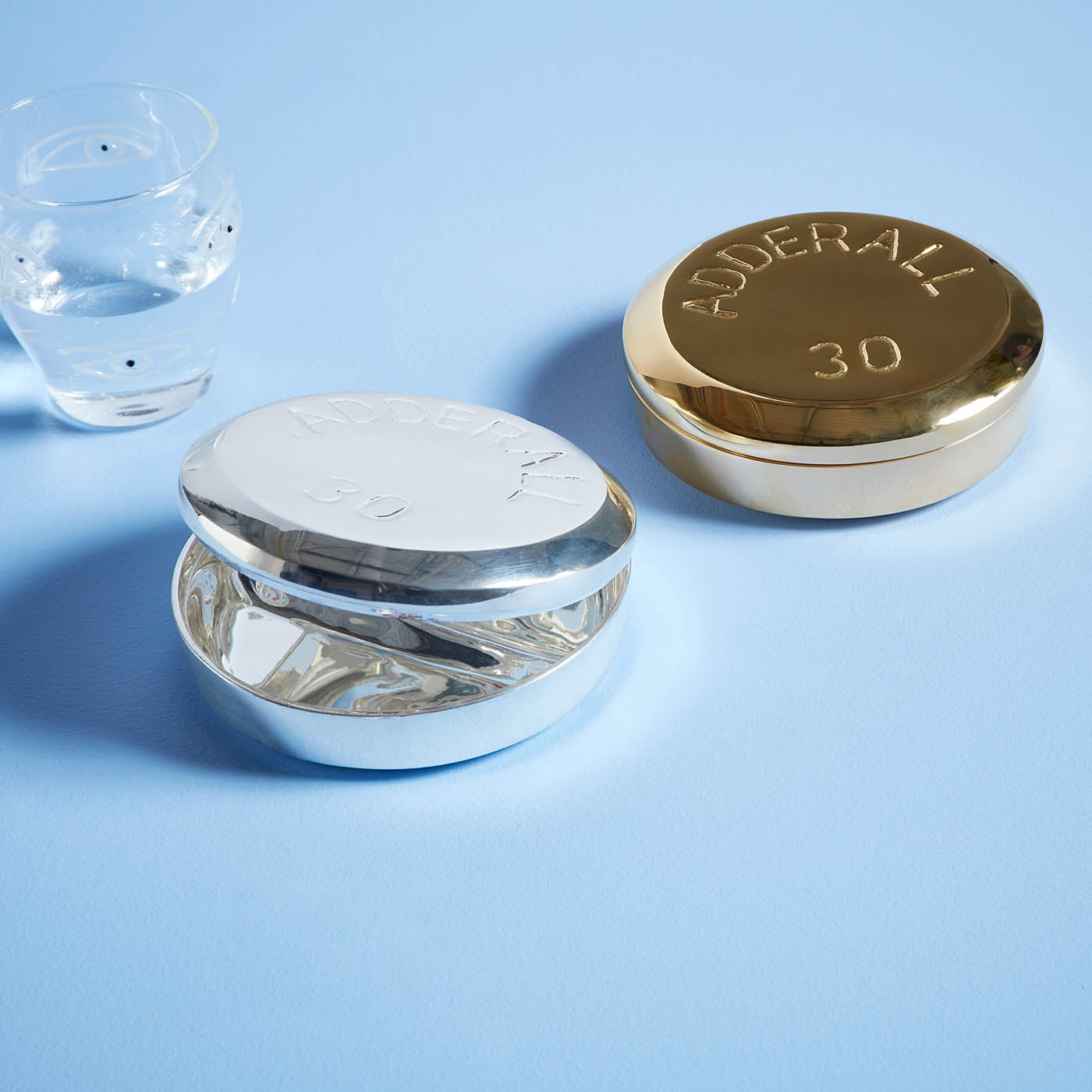 Adderall Brass Pill Box - closed view