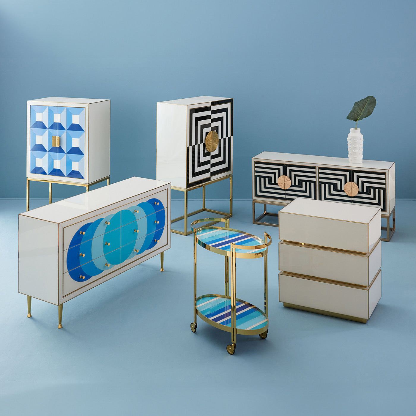 Sorrento Bar with Reform Credenza