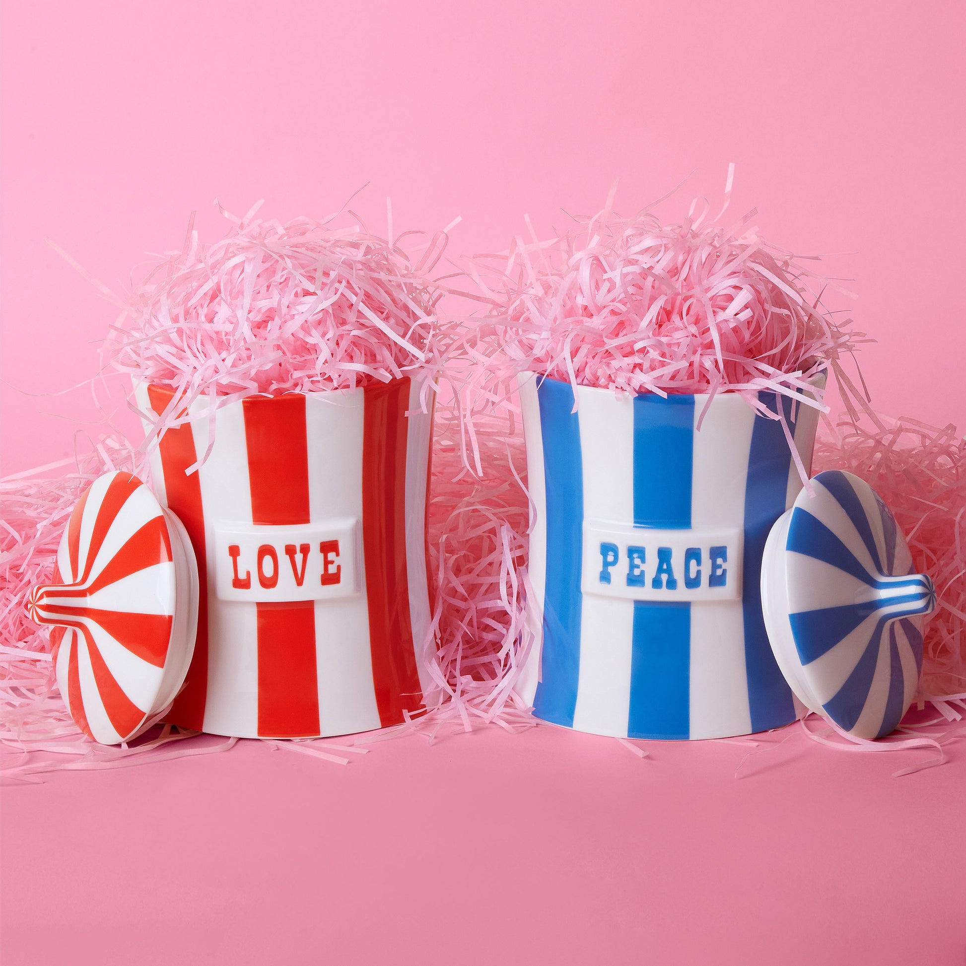 vice peace and love canister for breast cancer research foundation donation - styled view