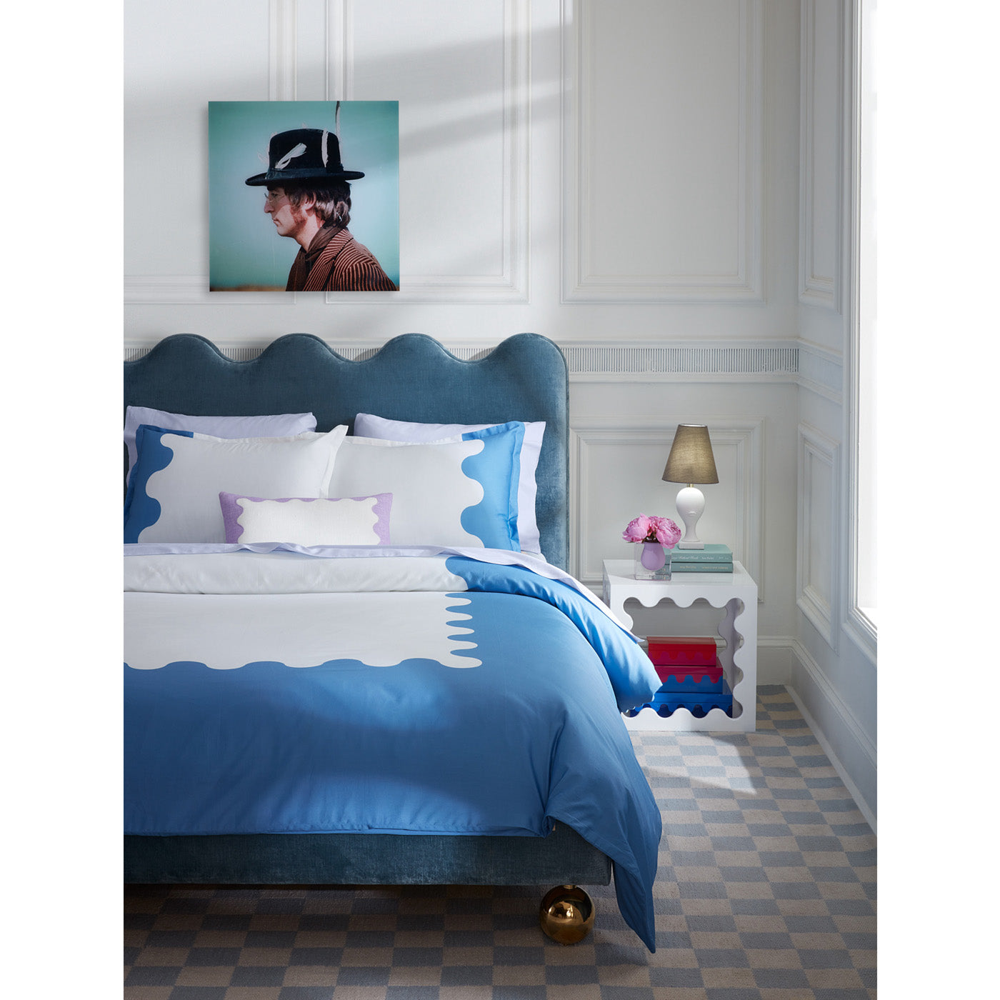 ripple duvet set ripple queen bed - styled view