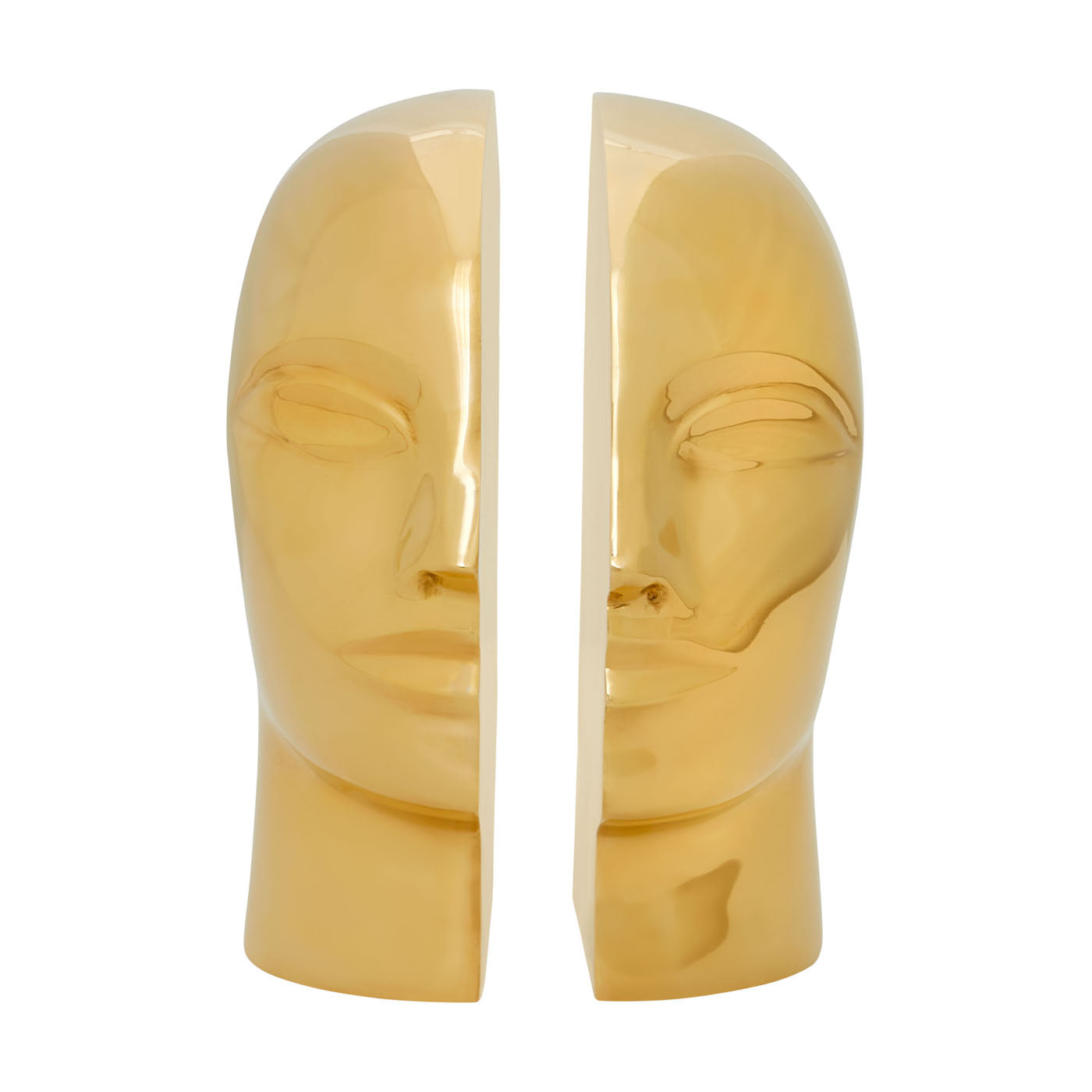 Brass Atlas Bookends - front view