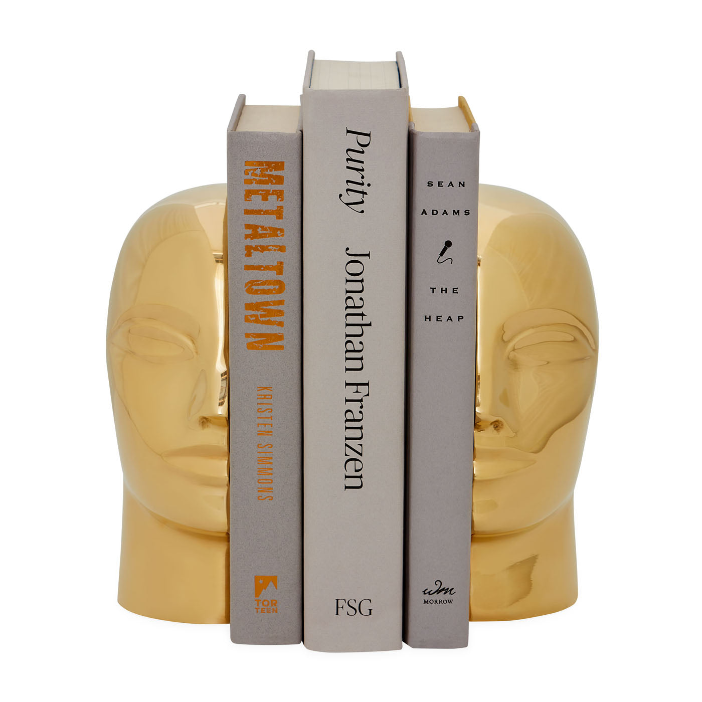 Brass Atlas Bookends - side view