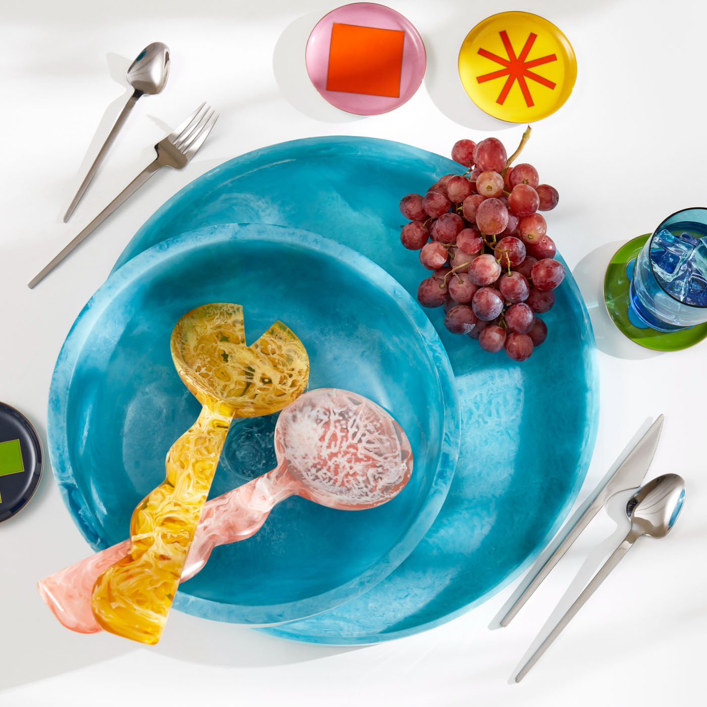 mustique ripple salad serving set orange pink acrylic - collection view