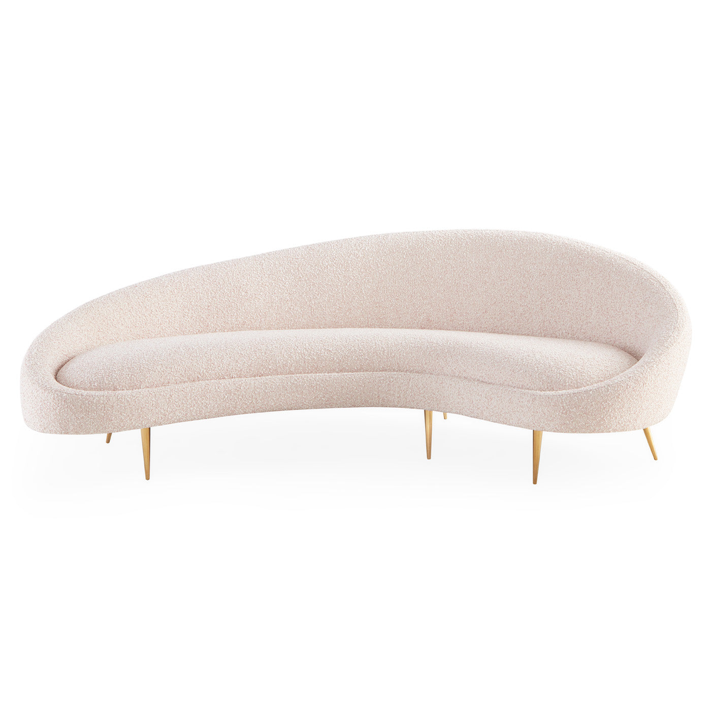 Ether Curved Sofa in Cirrus Blush Front View