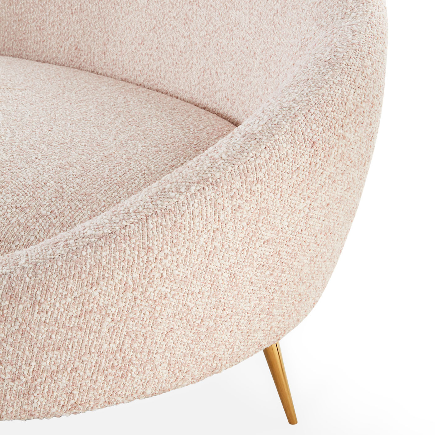 Ether Curved Sofa in Cirrus Blush Detail View