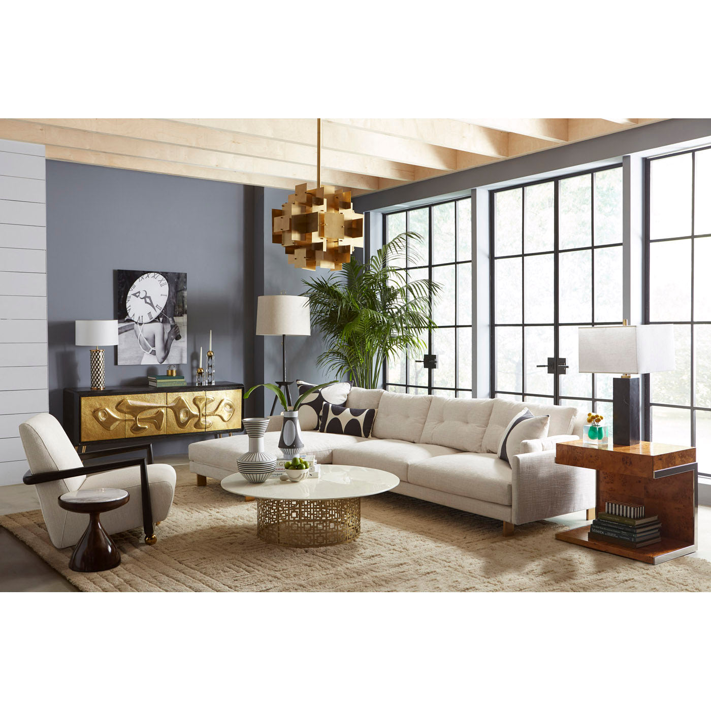 st. germain club chair lampert sofa alphaville cocktail table living room - styled view