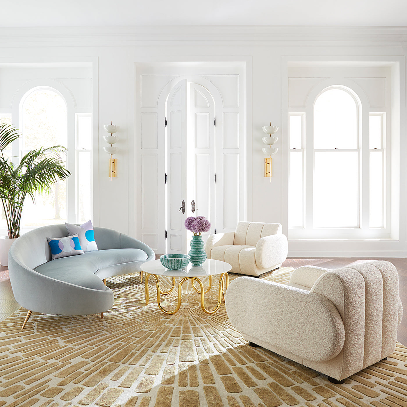 lisbon sconce reform bar channeled goldfinger lounge chair - styled view