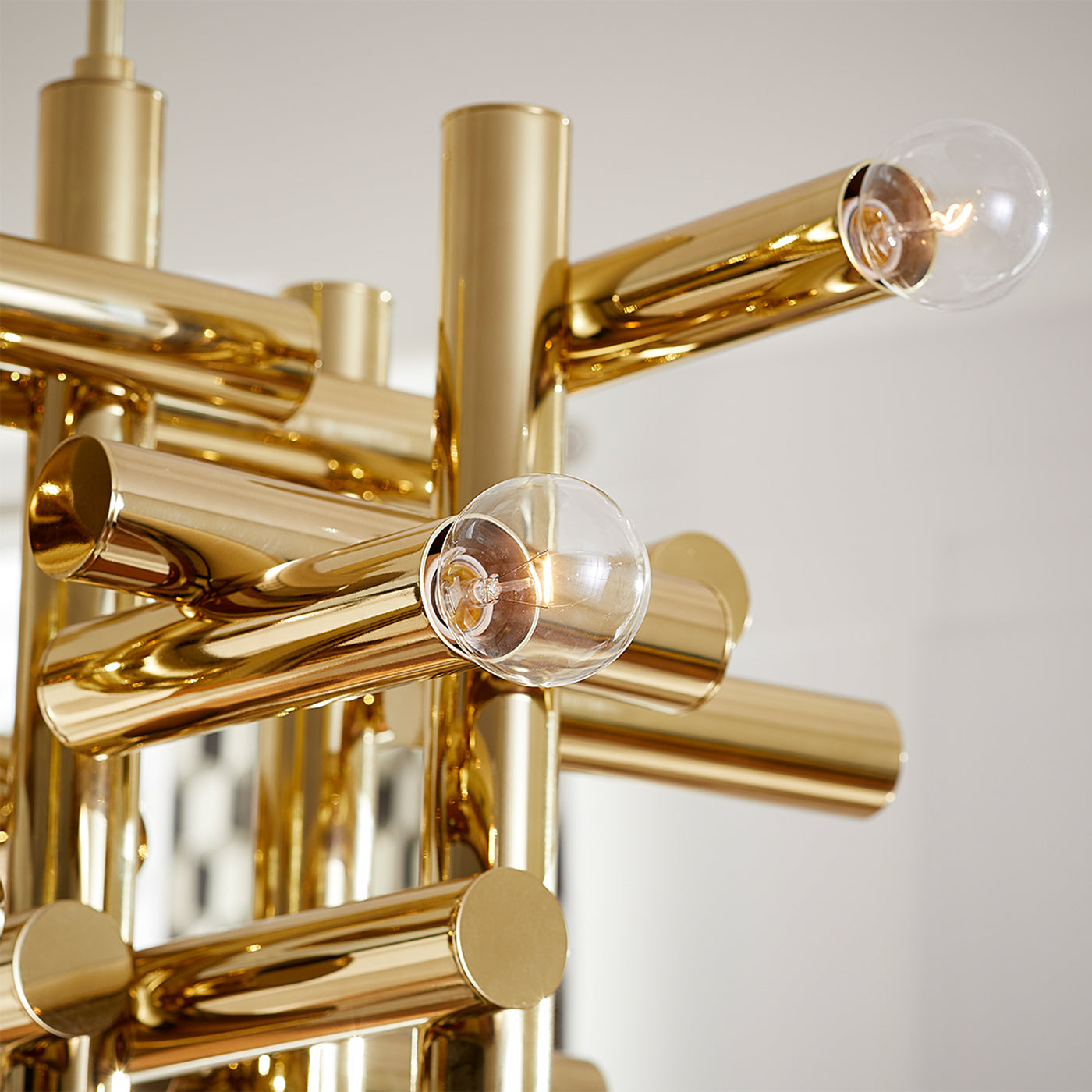 milano kinetic chandelier brass - detail view