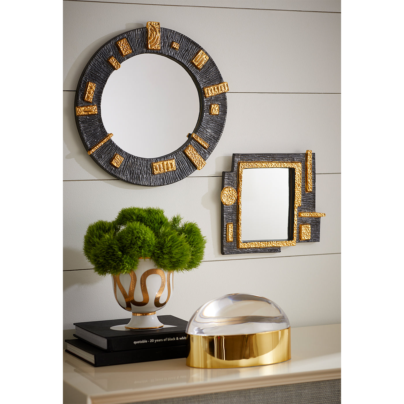 botanist snake and apple bowl globo box osaka accent mirrors vignette - styled view