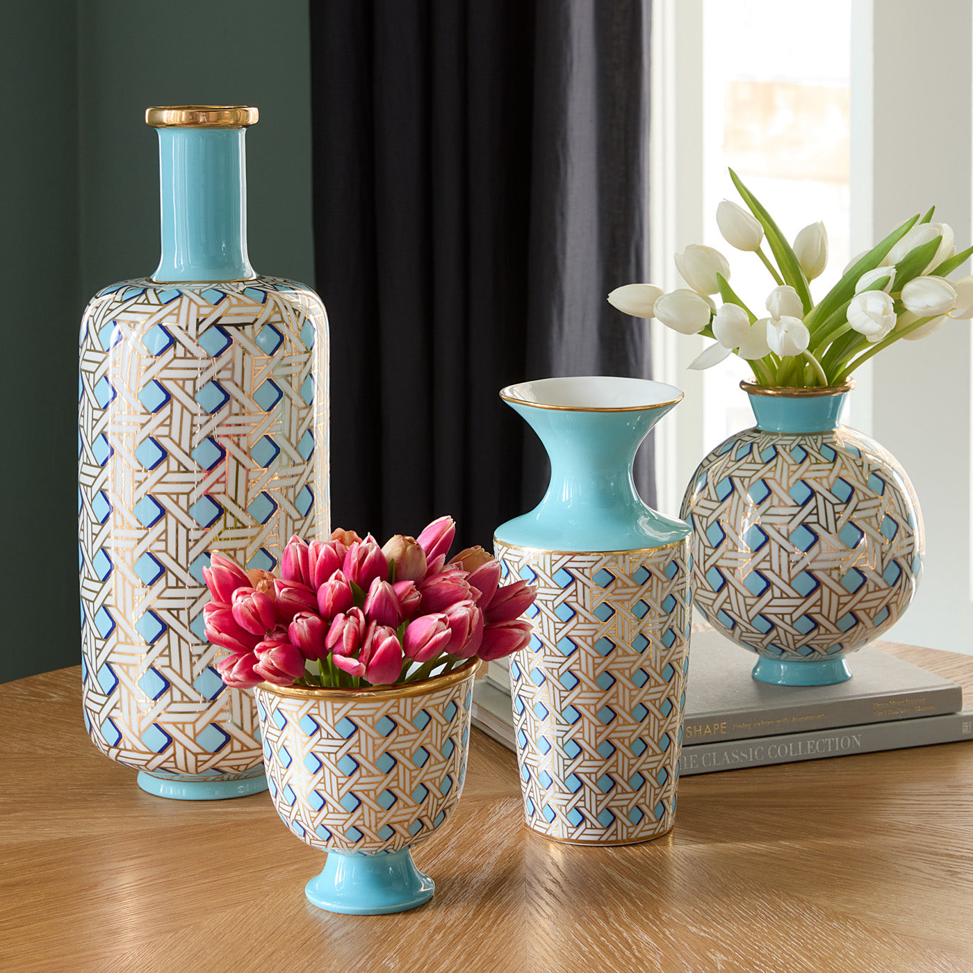 Basketweave Cuff Vase - group view