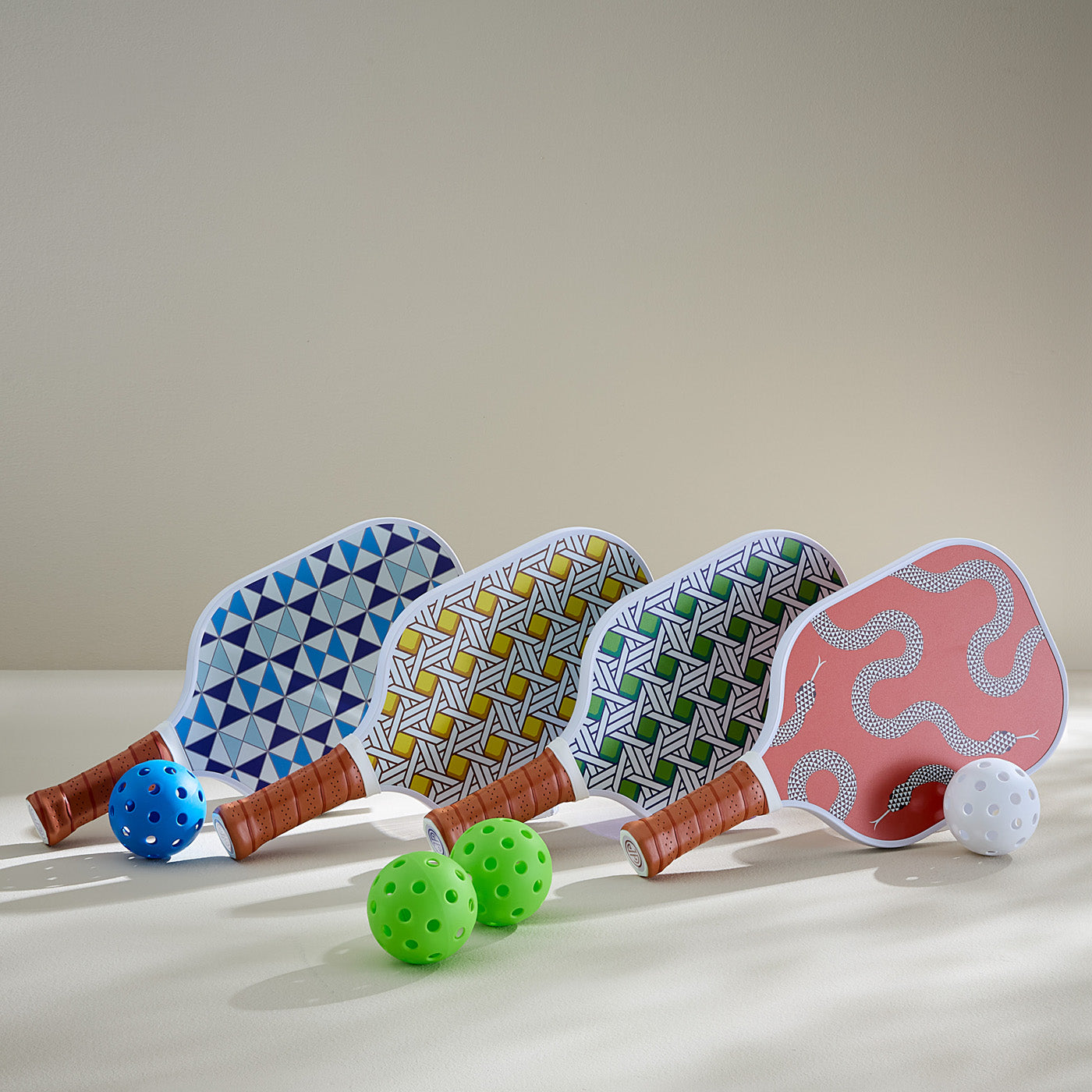 Basketweave Pickleball Set - styled view