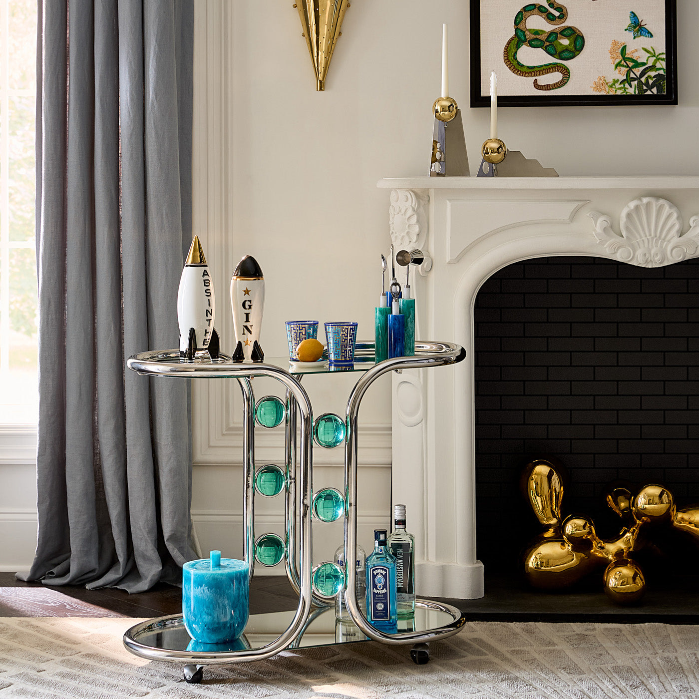 Globo Bar Cart - styled view