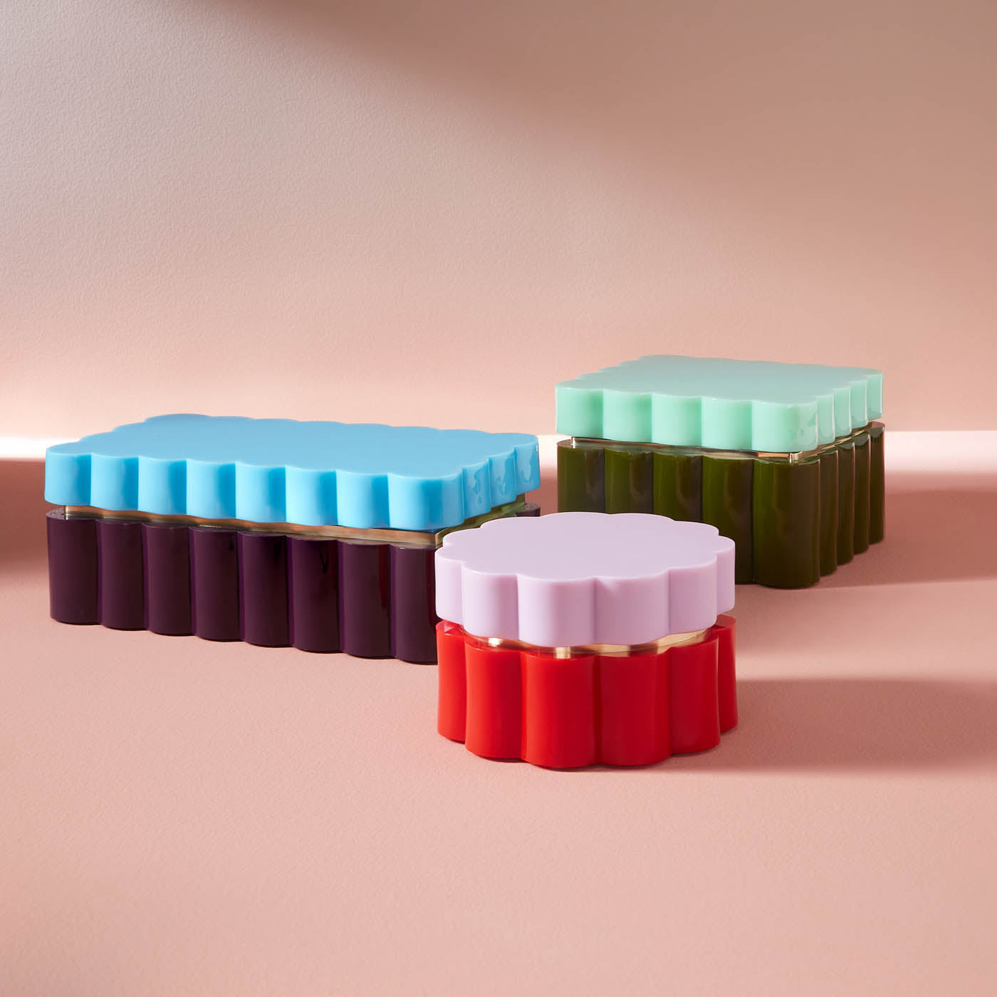 Fleur Large Acrylic Box with Ether Curved Sofa