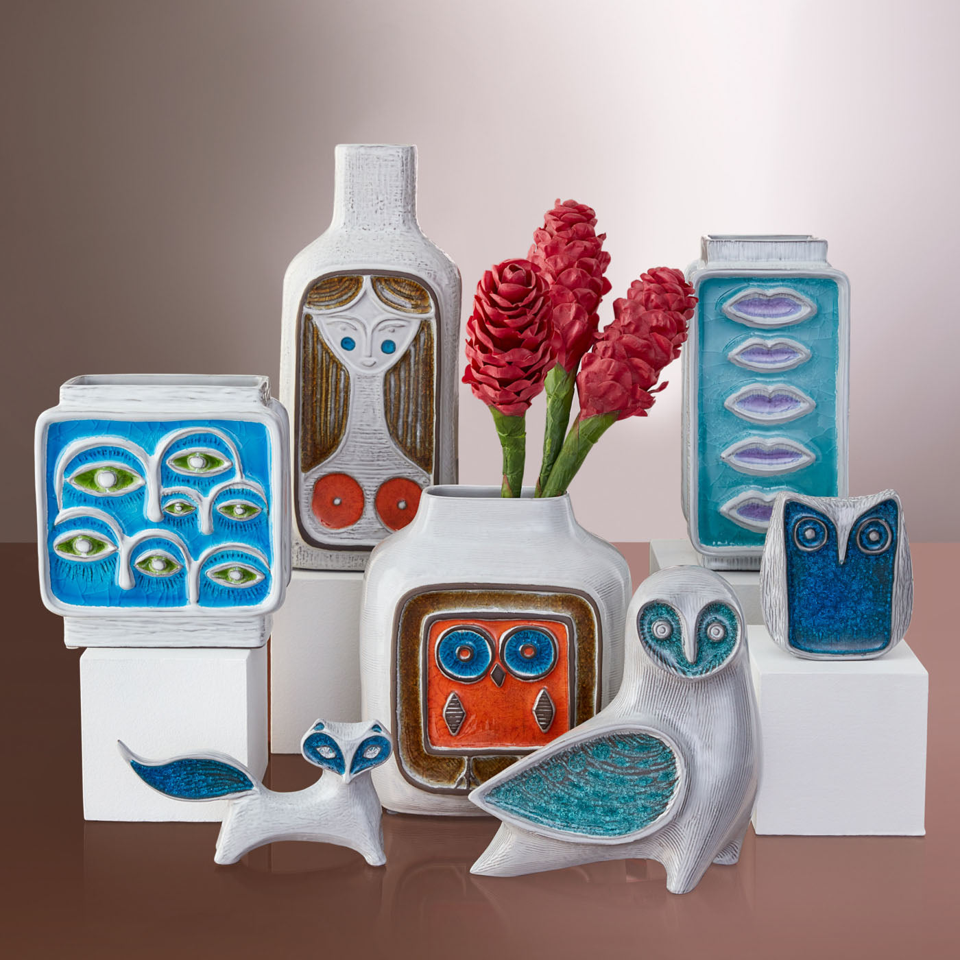 glass menagerie owl vase with wellington collection