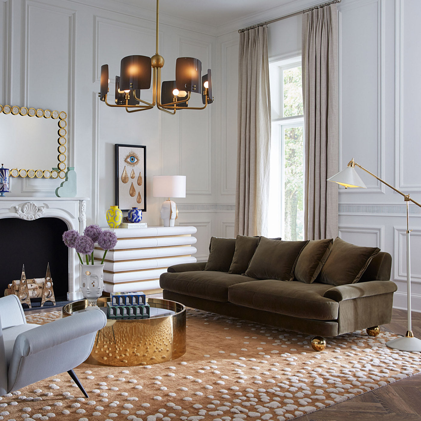 Greenwich Sofa - styled view in living room