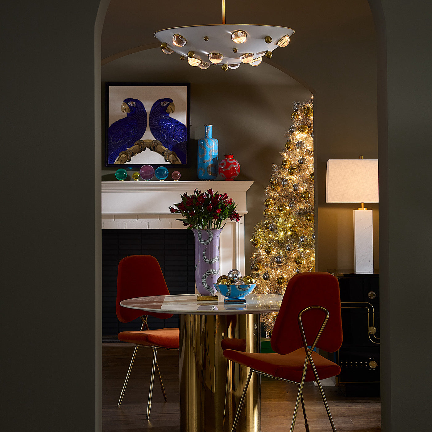 Globo Demilune Pendant - holiday shot