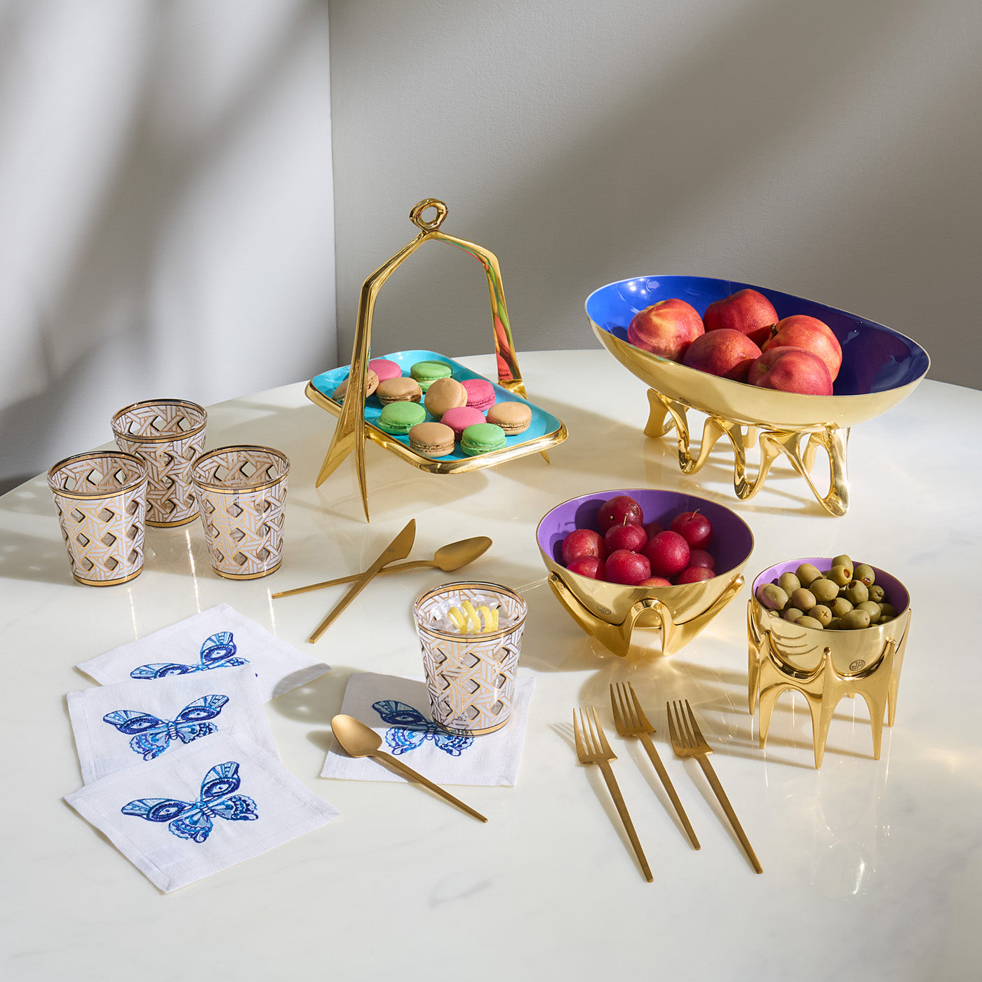 Basketweave Glassware Set - holiday shot