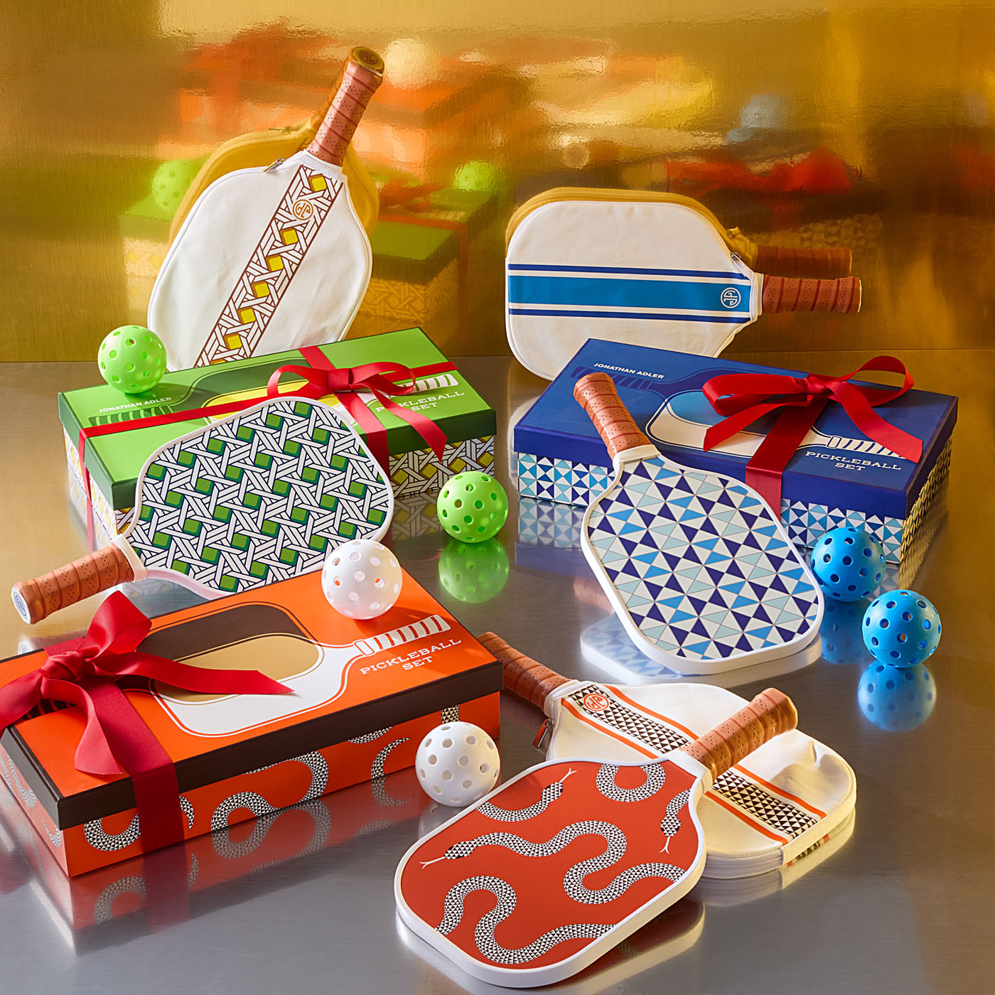 Basketweave Pickleball Set - gifts shot