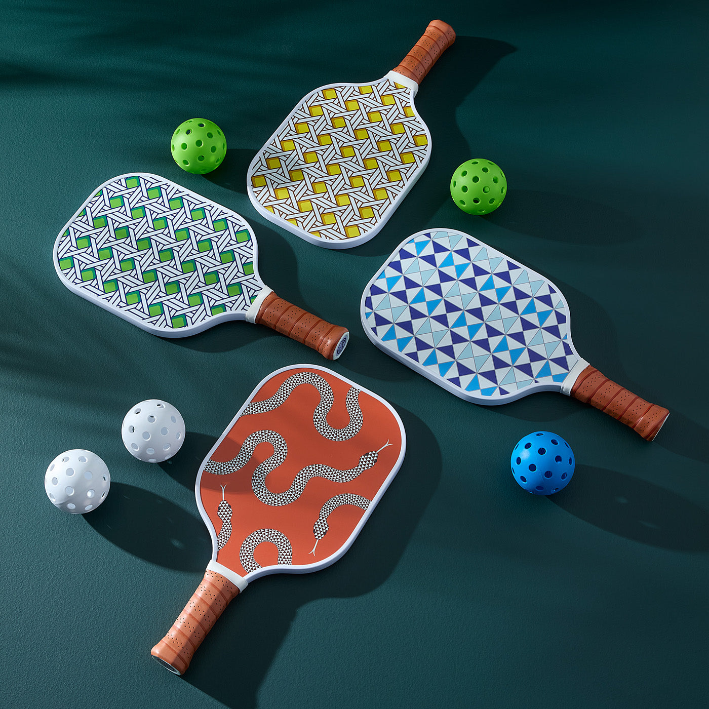 Basketweave Pickleball Set - holiday shot