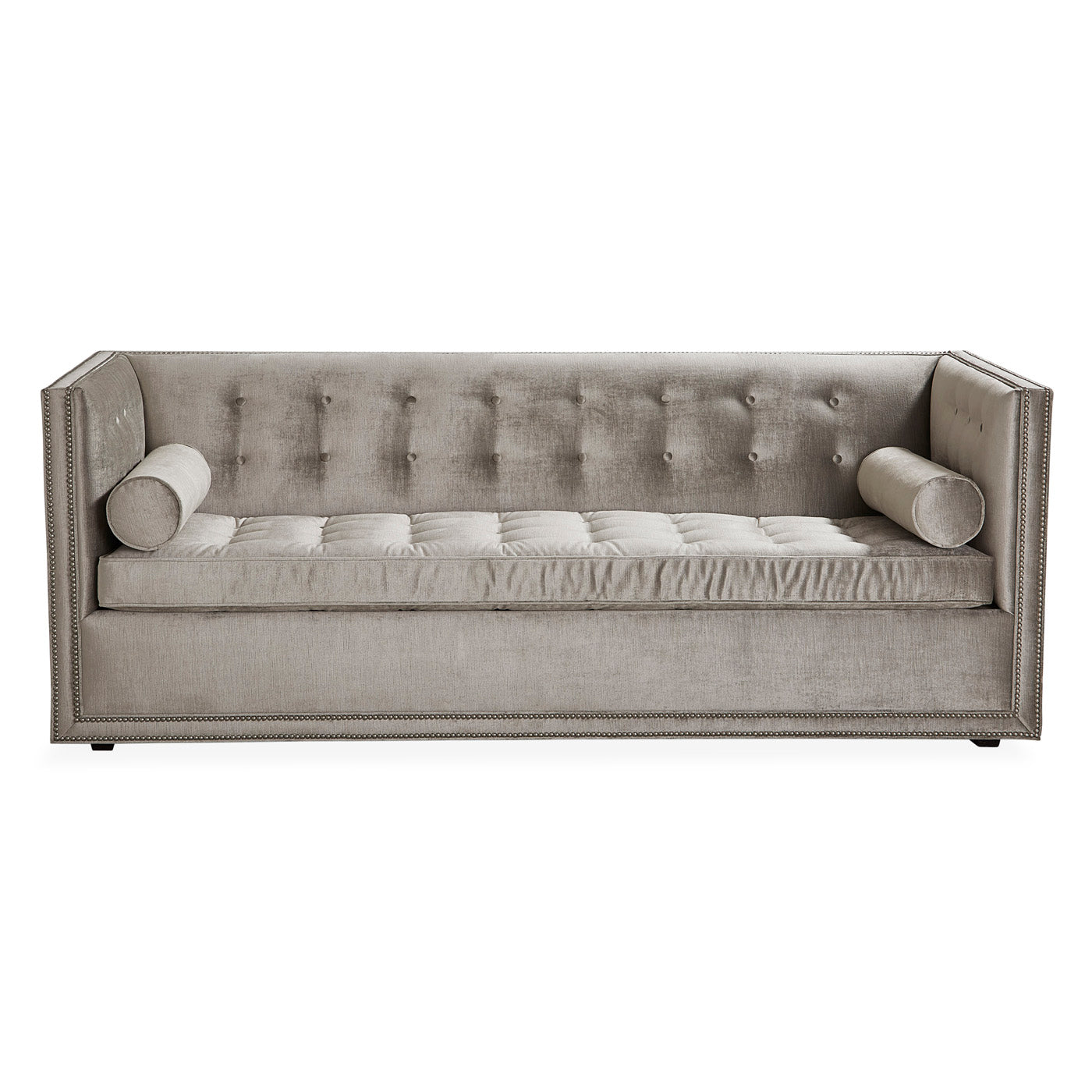 lampert sleeper sofa brussels charcoal velvet - front view