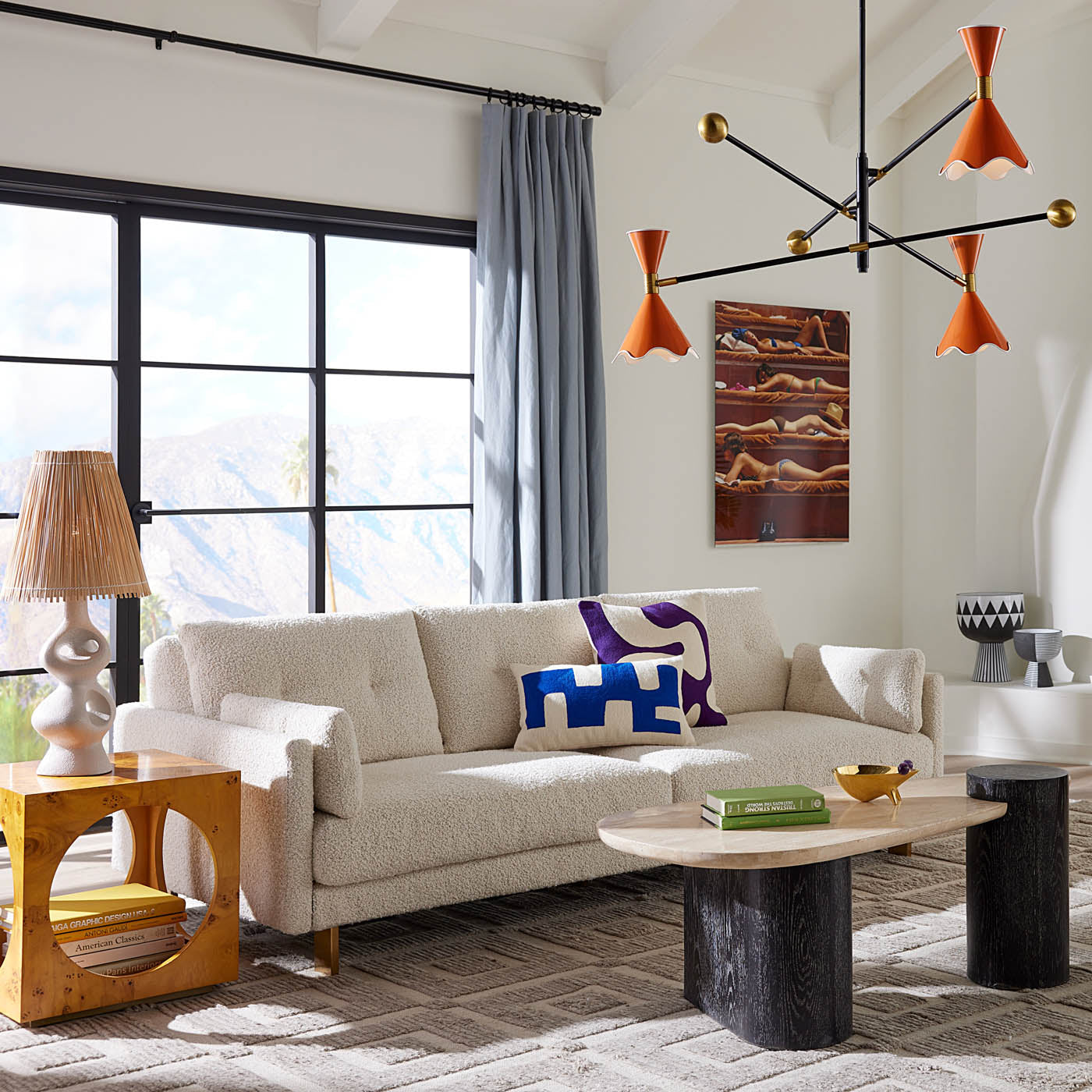 Malibu Sofa Cirrus Powder - styled view