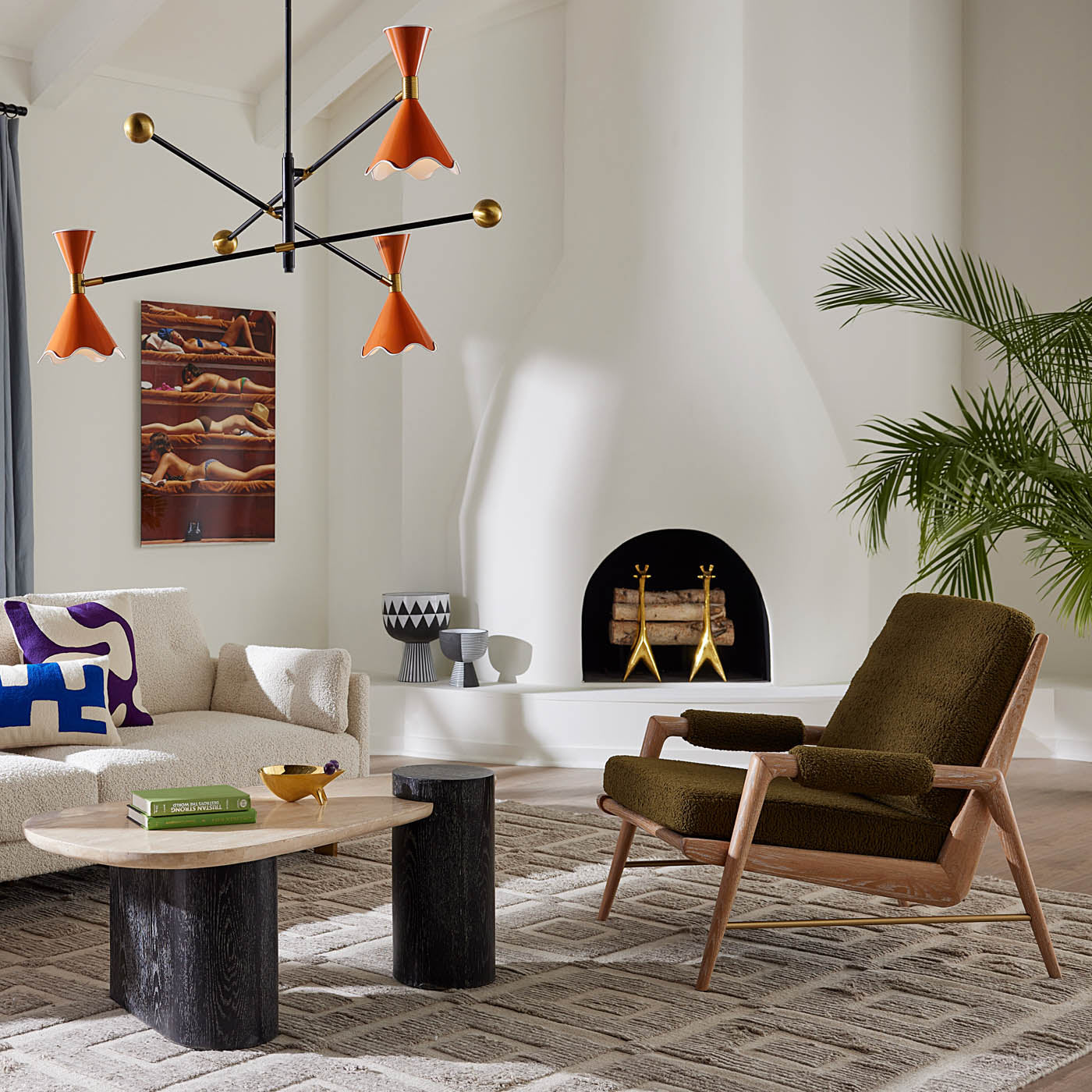 Malibu Sofa Venice Petrol with st germain club chair