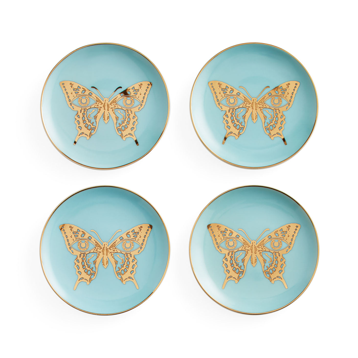 Mariposa Coasters in Porcelain with Gold Accents | Jonathan Adler