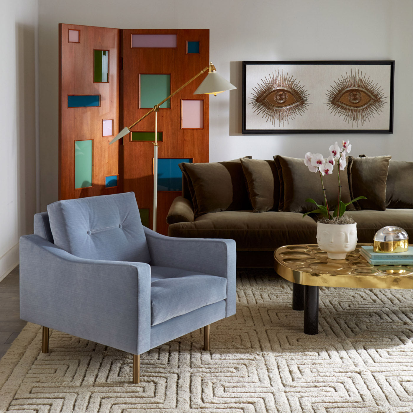 maxime task floor lamp with bonaparte chair