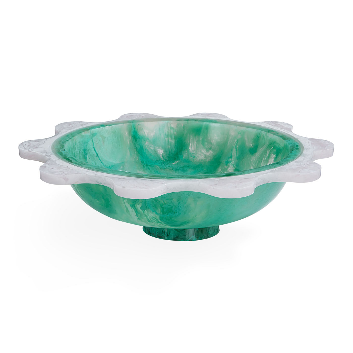 Mustique Ripple Bowl Celadon White - styled view