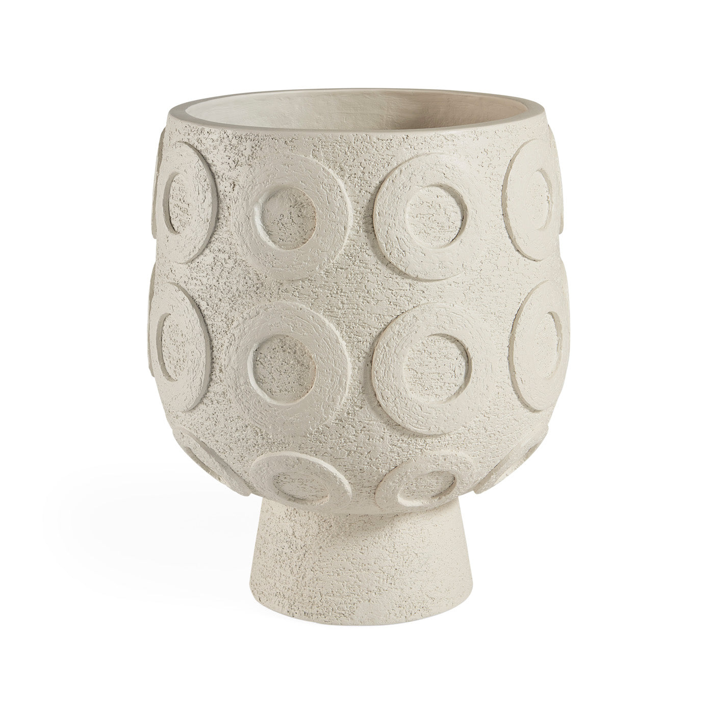 Osaka Discs Concrete Planter in Aerated Cement | Jonathan Adler