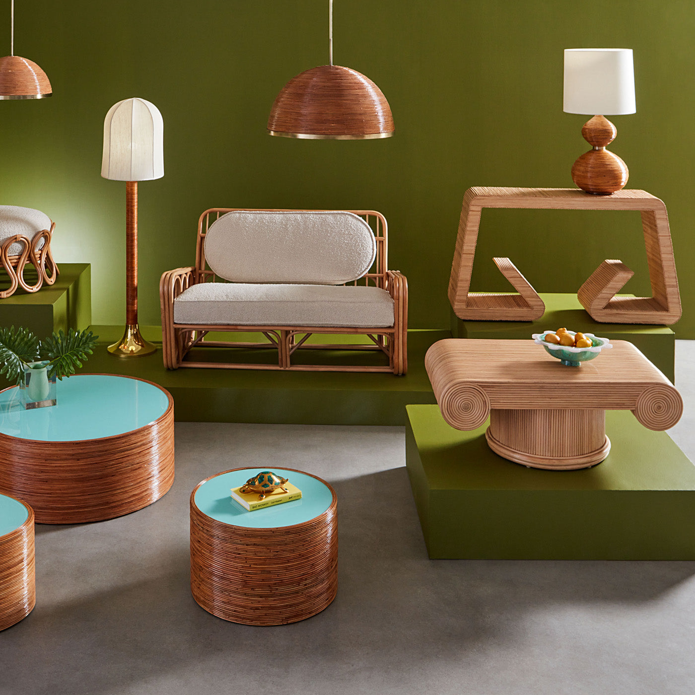 riviera waterfall console rattan - angle view