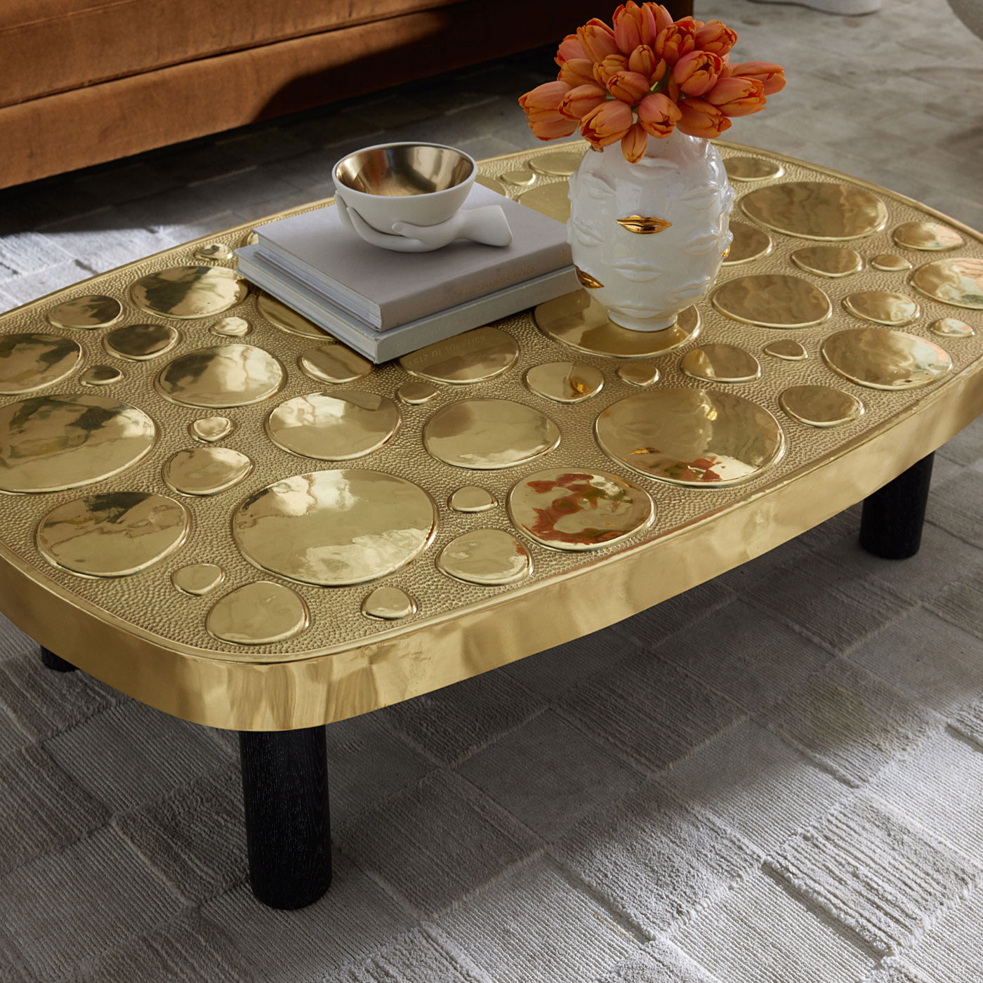 eve accent bowl porcelain white interior gold - side view 2
