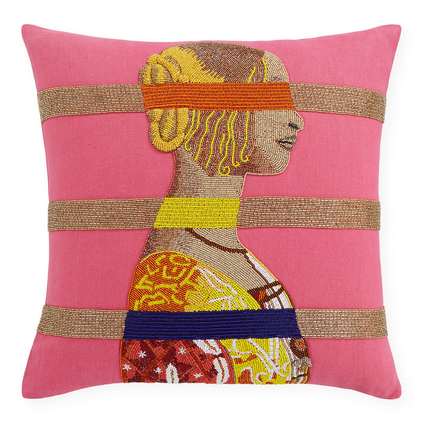 Renaissance Bars Beaded Pillow - styled view