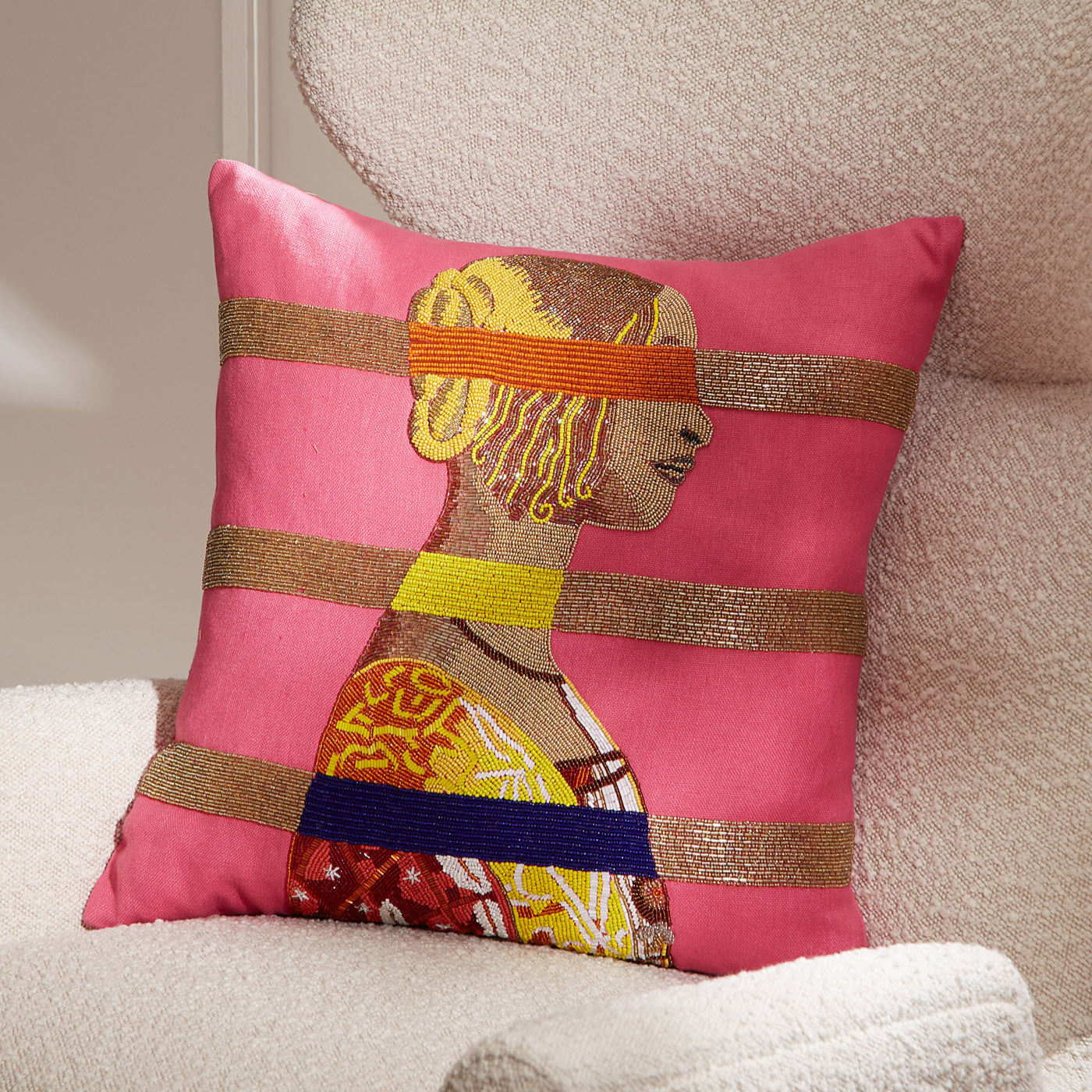 Renaissance Bars Beaded Pillow - holiday shot