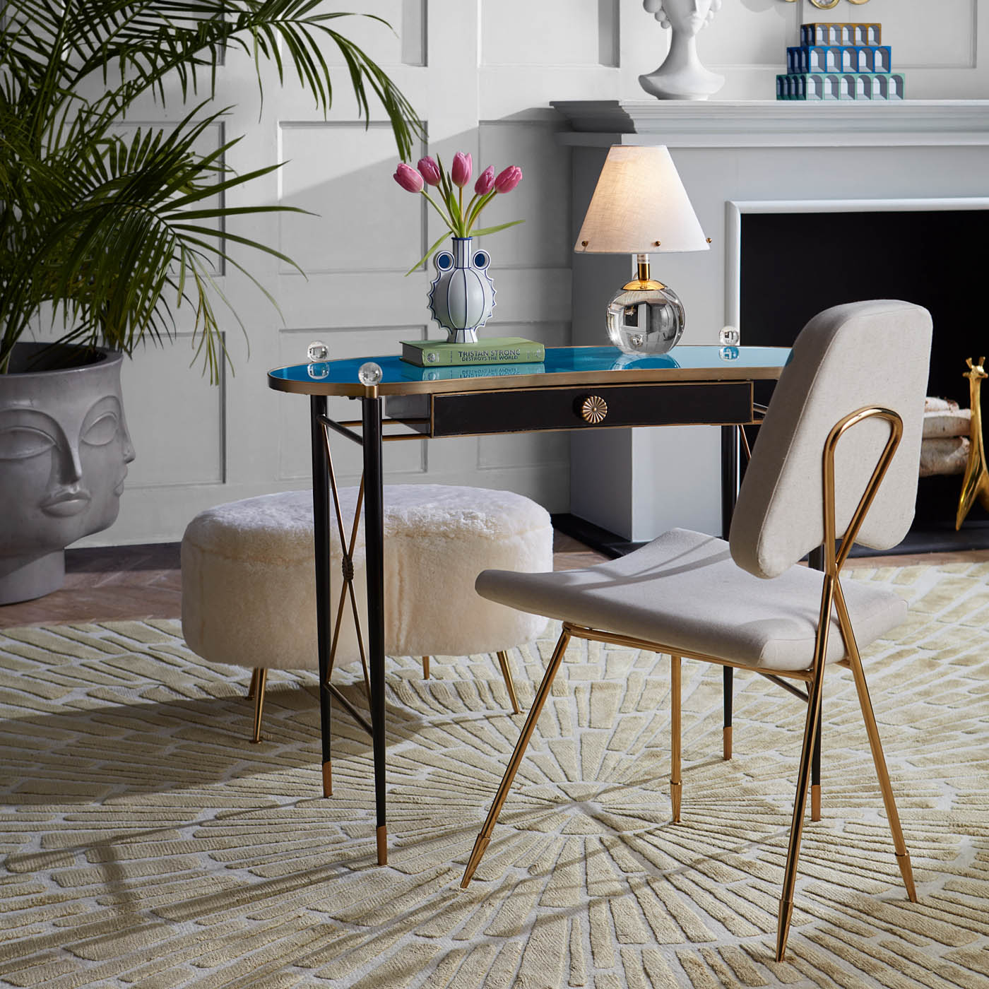 Belvedere Vanity Lamp with Rider Writing Desk