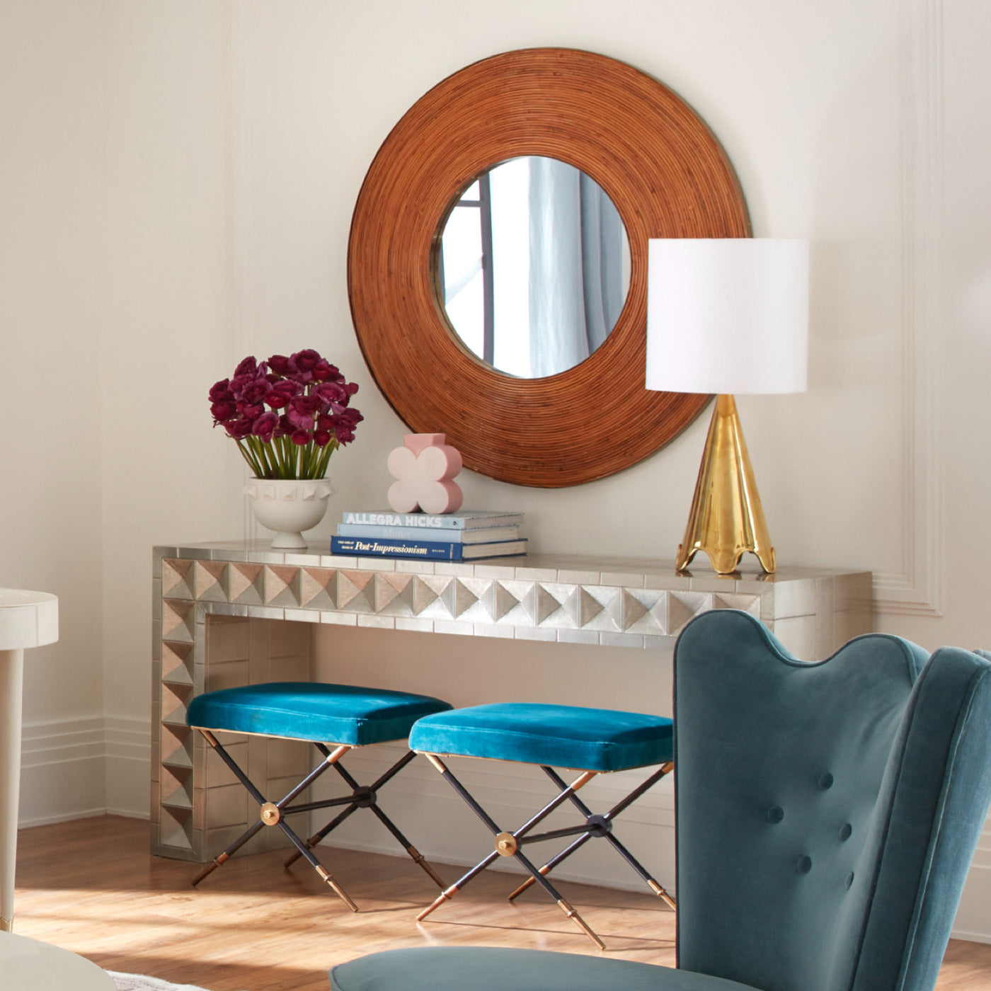 rider x-benches talitha waterfall console riviera mirror - styled view