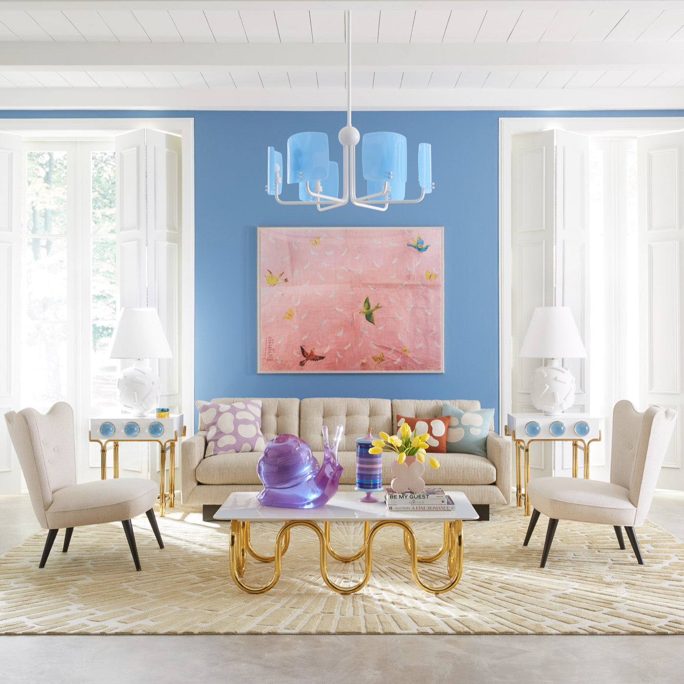 ripple slipper chairs wright sofa scalinatella rectangular cocktail table - styled view