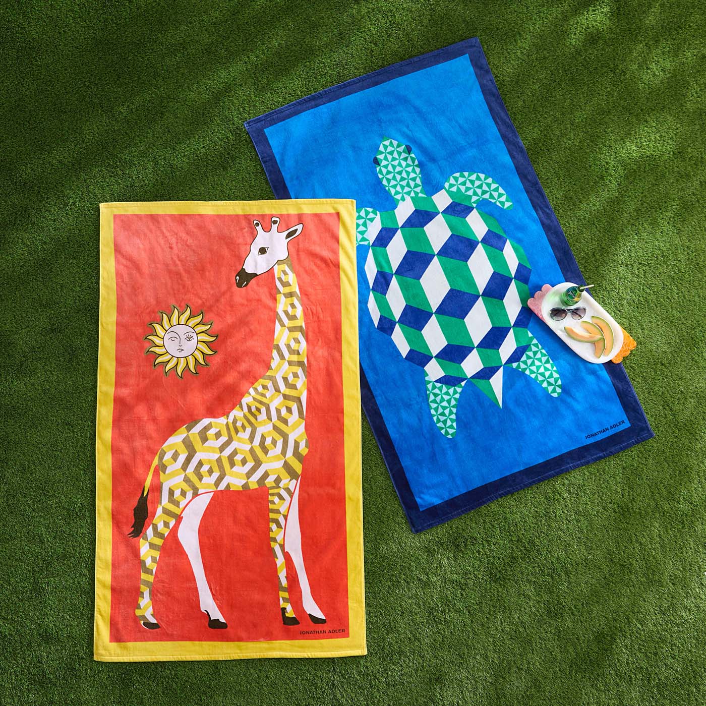 Giraffe Beach Towel - styled view