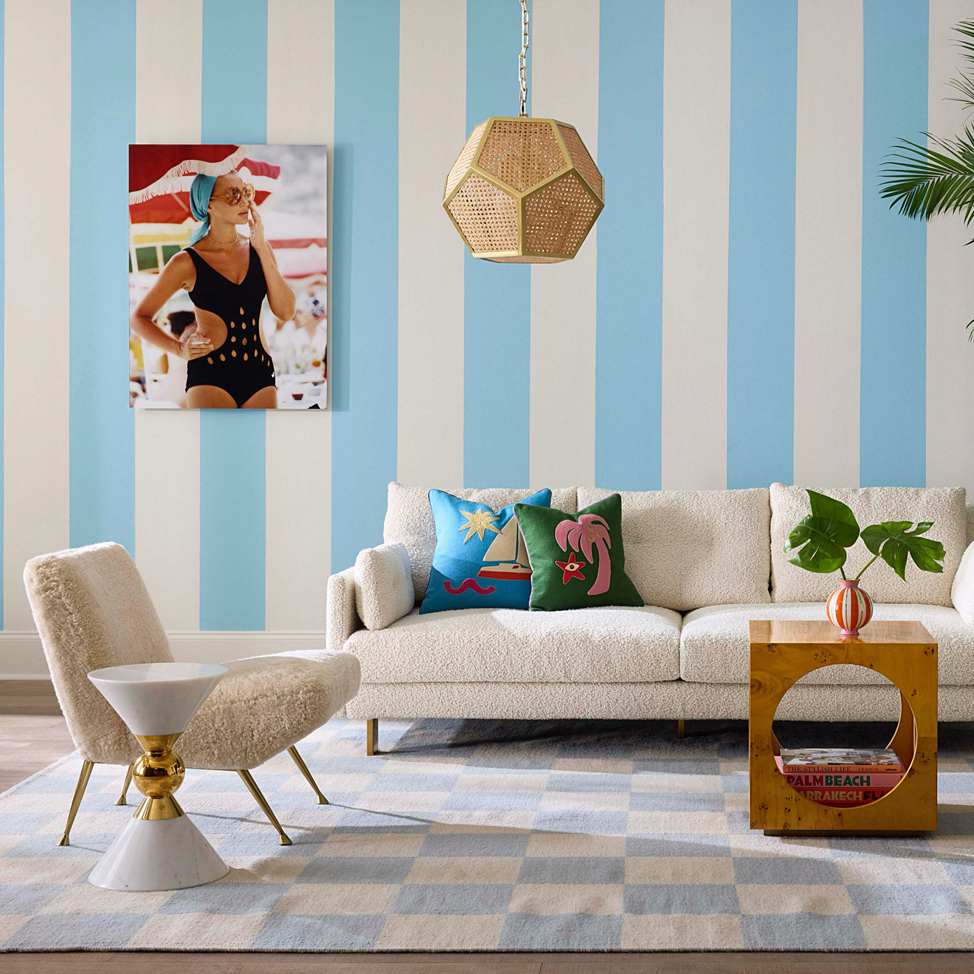 Playa Sailboat Pillow with Malibu Sofa