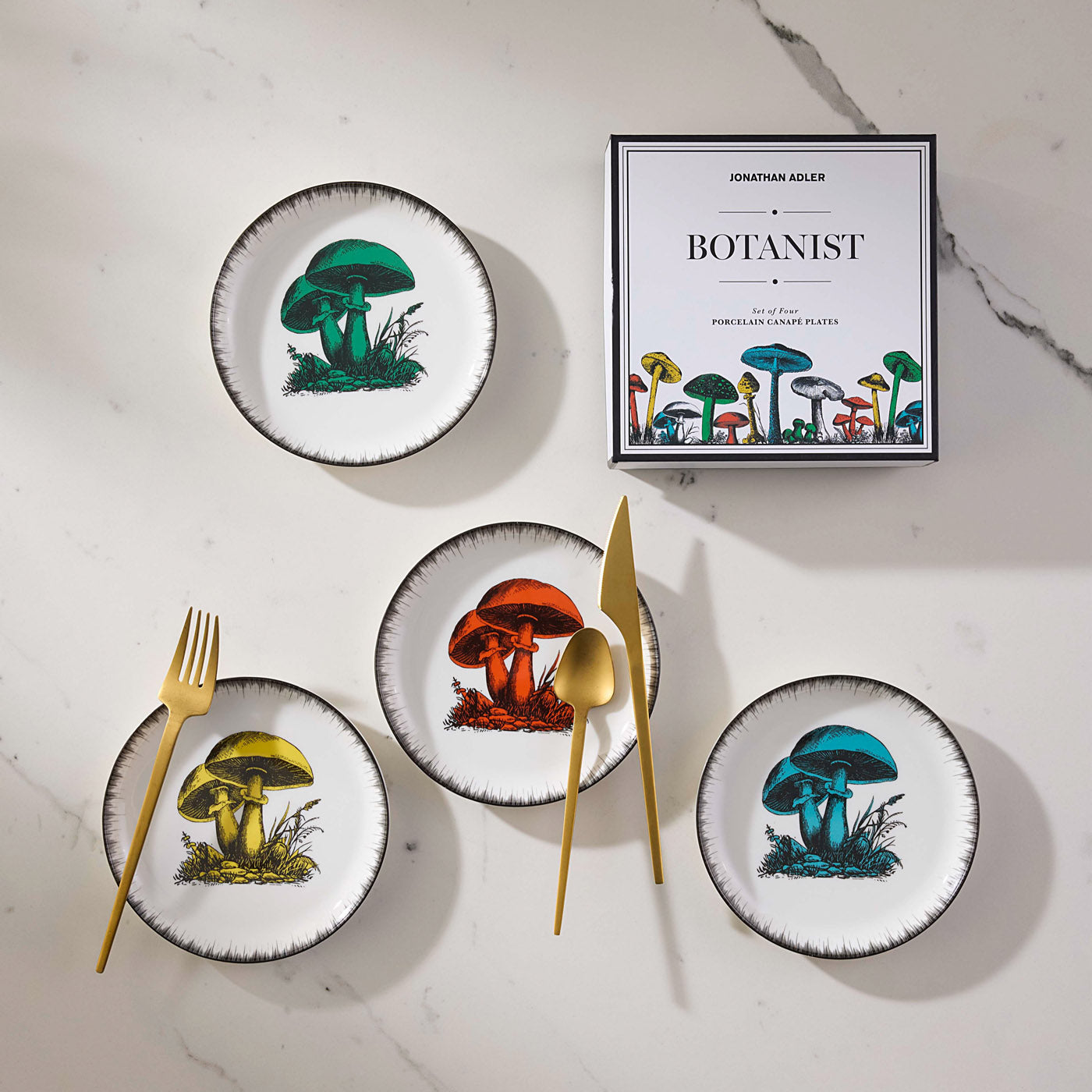 Botanist Canapé Plate Set - styled view