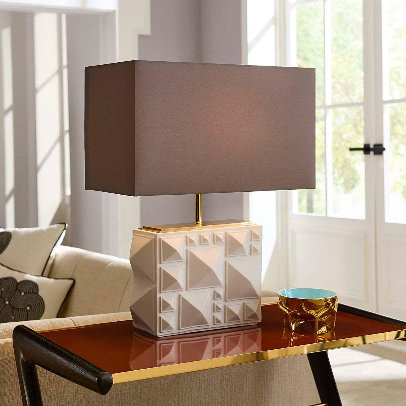 Charade Studded Table Lamp - styled view