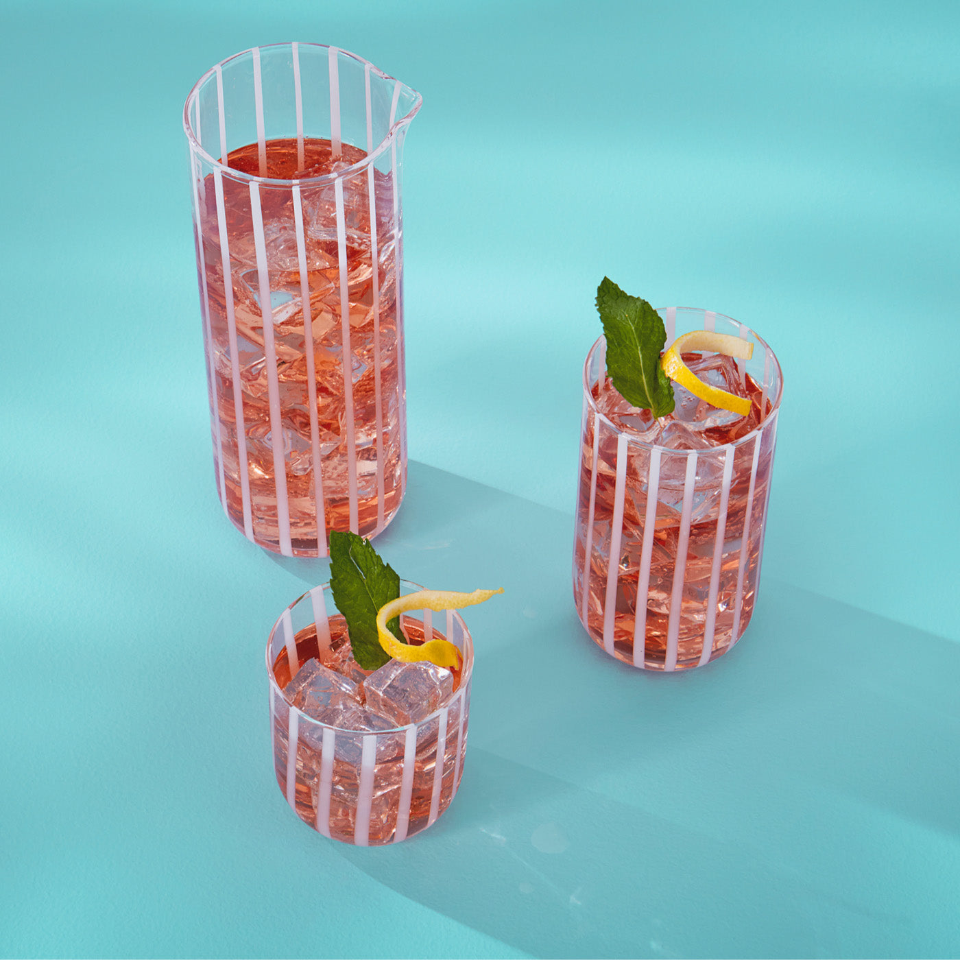 cabana glassware with aperol spritz - styled view