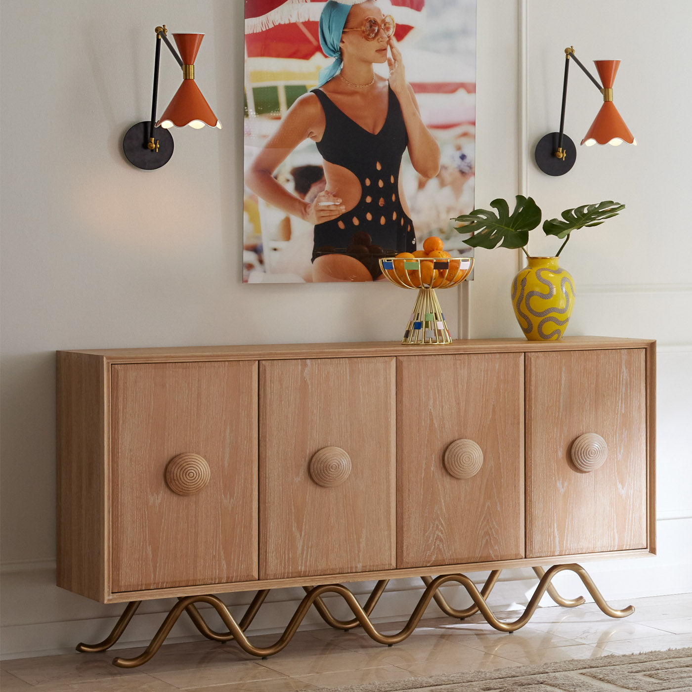 Ripple Articulating Sconce with Jacques Dining Table