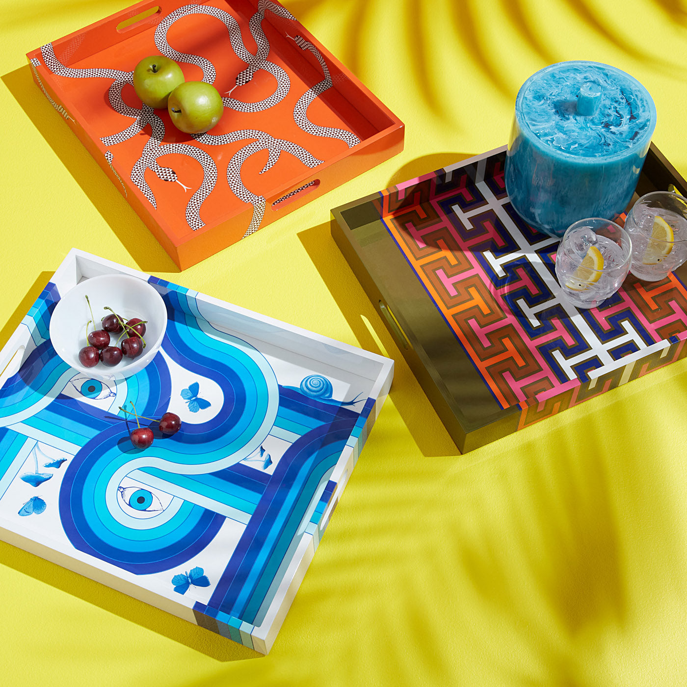 Madrid Lacquer Tray - group view