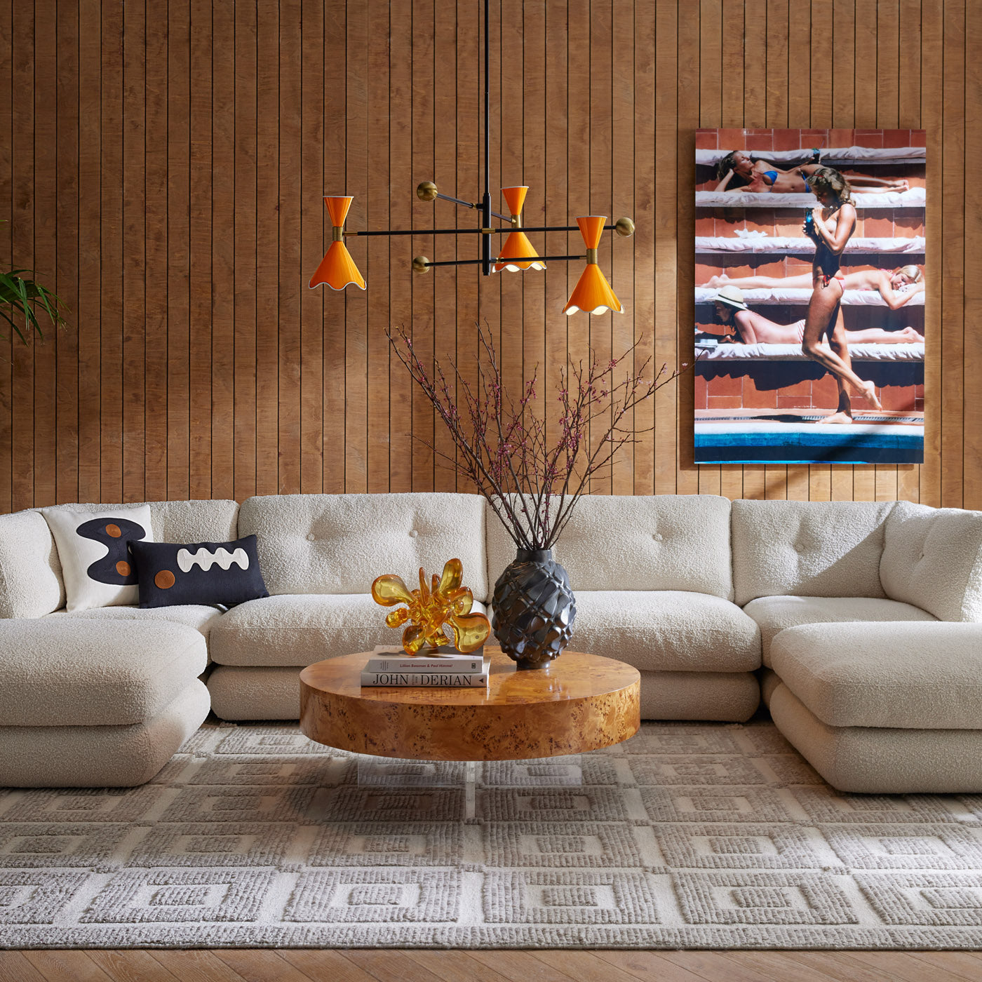 bond cocktail table with pompidou sectional