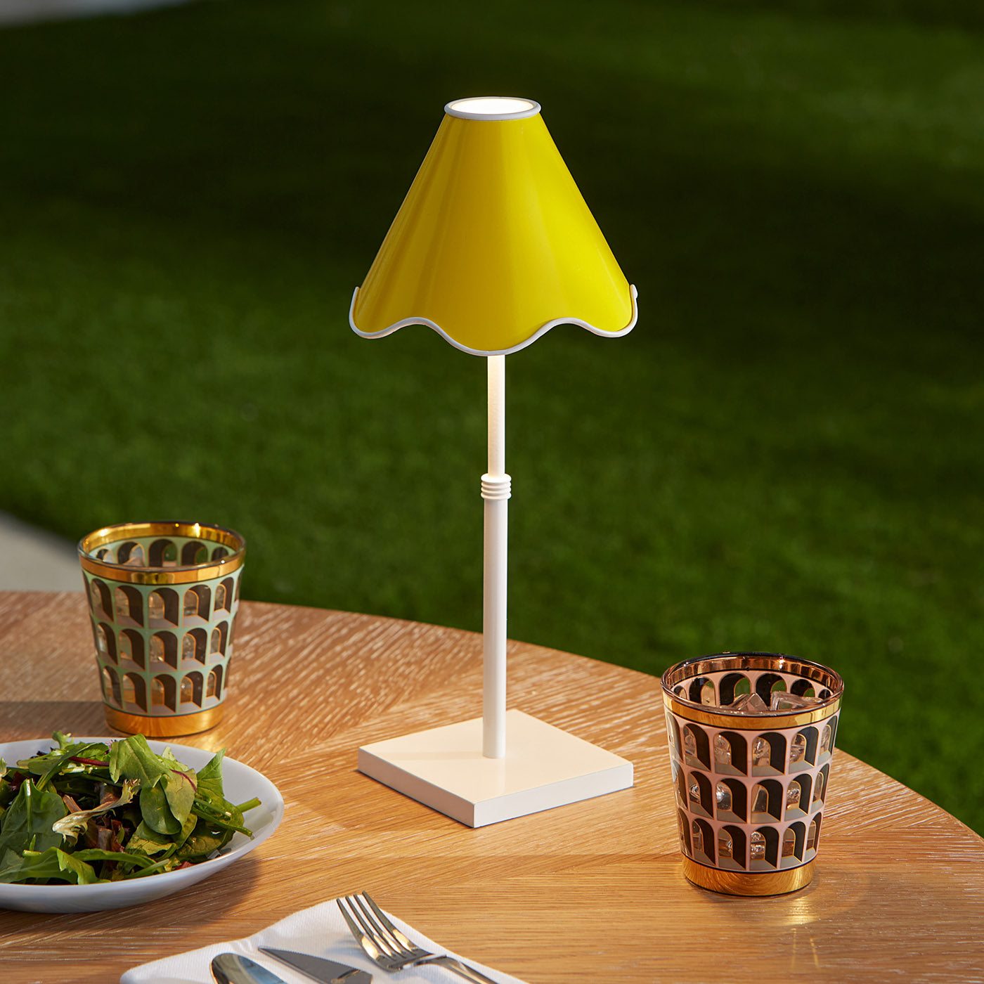 Ripple Rechargable LED Table Lamp Yellow White 3