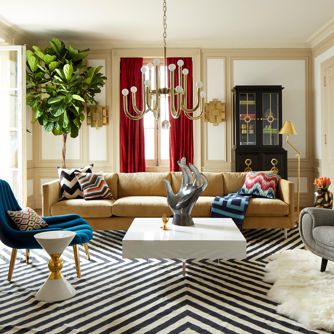 topanga four-seater sofa living room - styled view